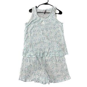 Jaclyn Intimates Tank and Short Lounge Set Mint Sz XL Ruffle Polka Dot Comfy NWT